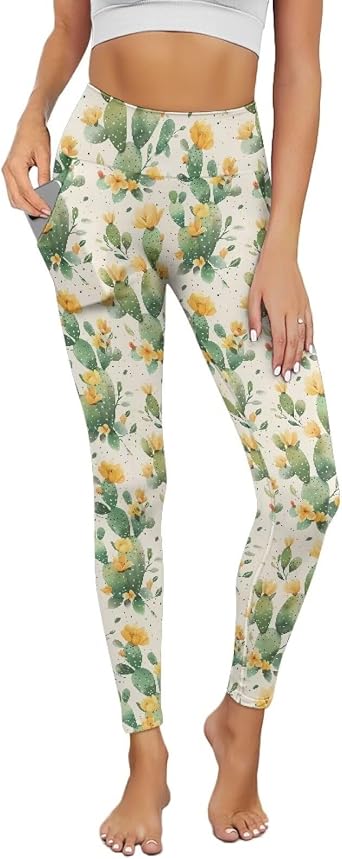 Poceacles Leggings with Pockets for Women Workout Tights Compression Leggings High Waisted Butt Lifting Full Length Leggings
