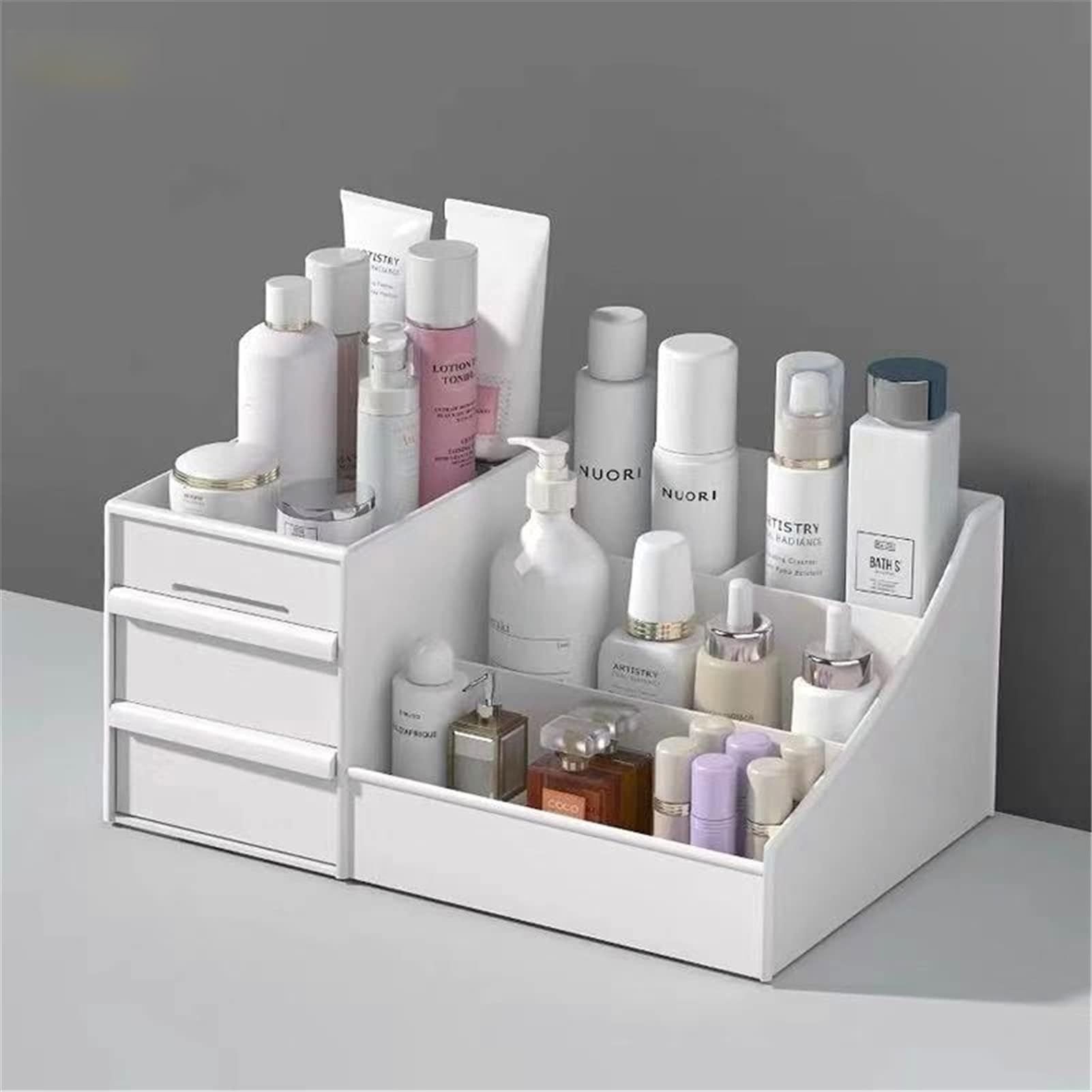 HDBCYUAZ Multi-functional Plastic Makeup Drawer Cosmetic Storage Box Organizer Container Boxes Bins(B)
