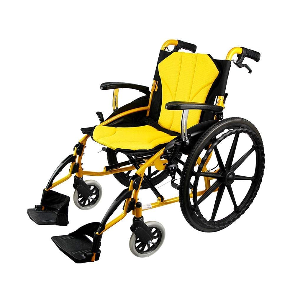 Wheelchairs for Adults, Transporte en Silla de Ruedas, Ligero, Plegable, ergonómico, Manual, absorción de Impactos en 3D