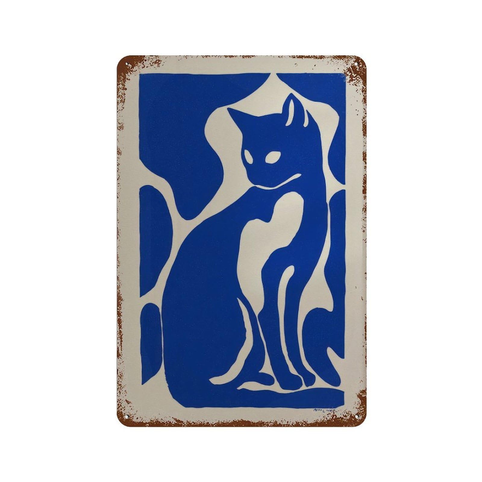 xiaoxiaoshen Cat Silhouette. Minimalist Modern Wall Decor Art Metal Tin Poster Modern Home Decor Art Home Bar Shop Decorations Vintage Sign 30x20cm