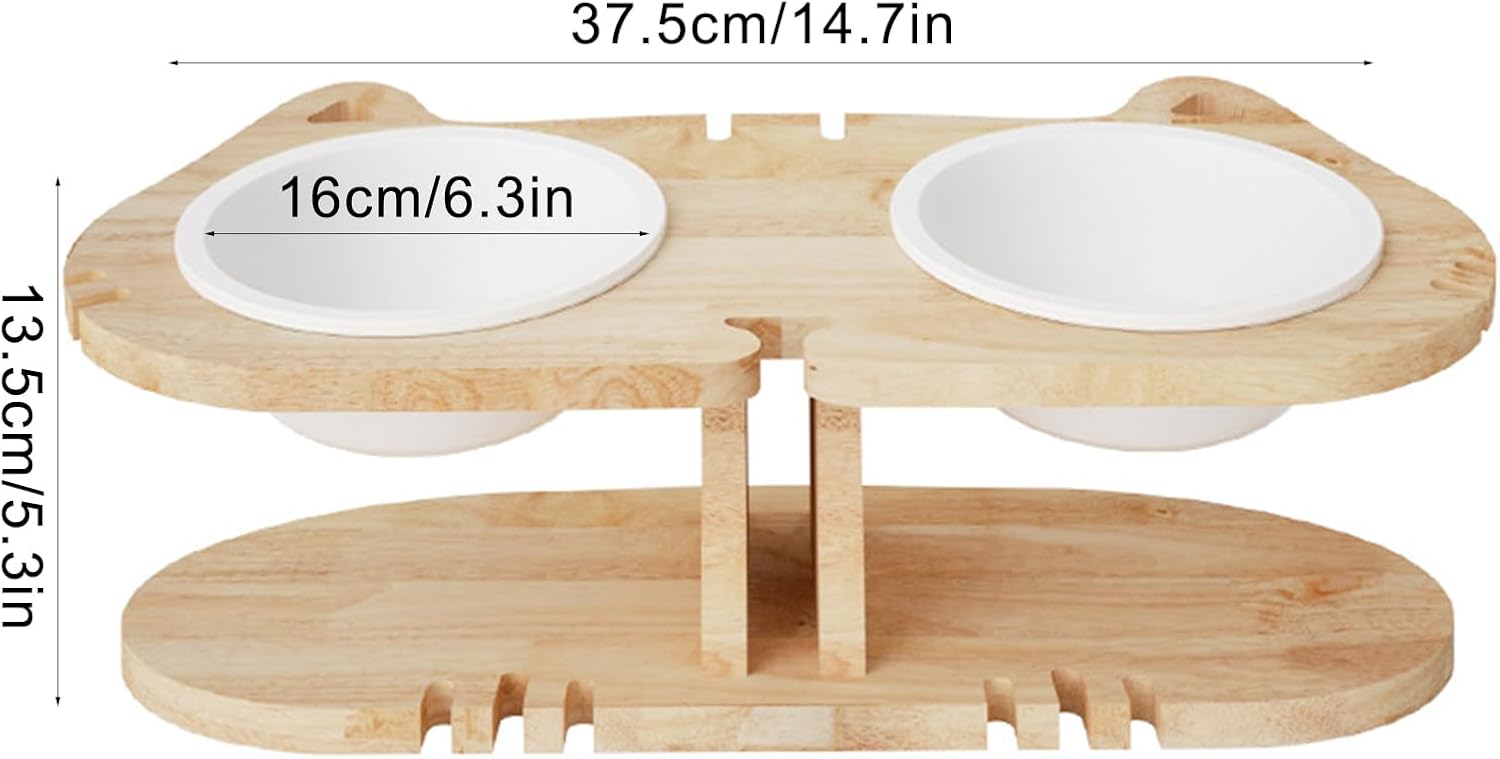 傾斜式 猫用 フードボウル,頚椎保護ペット用給餌皿 | 子猫用高めボウル - 室内 家庭用 寝室 向け