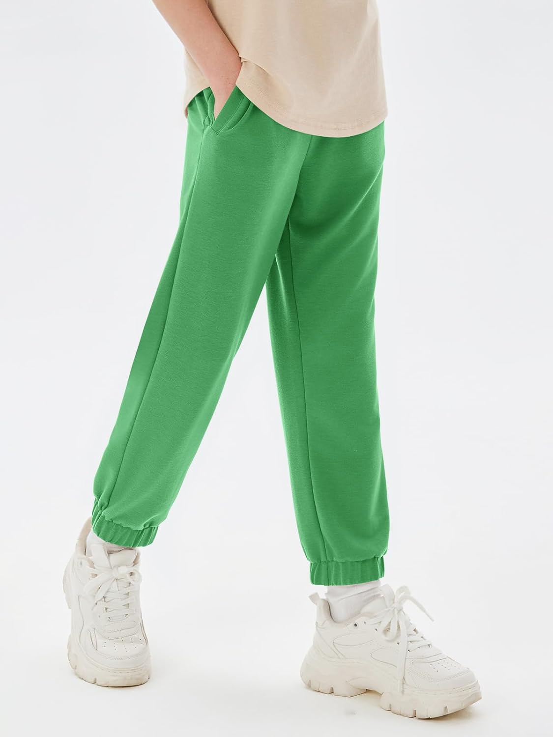 Haloumoning Boys Athletic Sweatpants Basic Elastic Waist Joggers Active Pants with Pockets 5-14 Years - Image 2