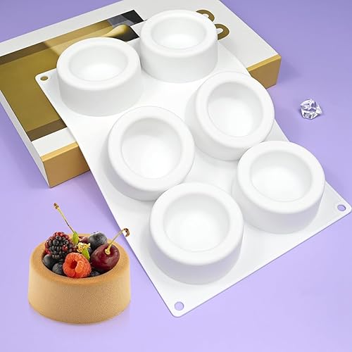 mostsom Moldes de silicona para mousse, diseño de taza redonda, moldes de silicona para tartas, herramientas para hornear postres, molde de mousse,