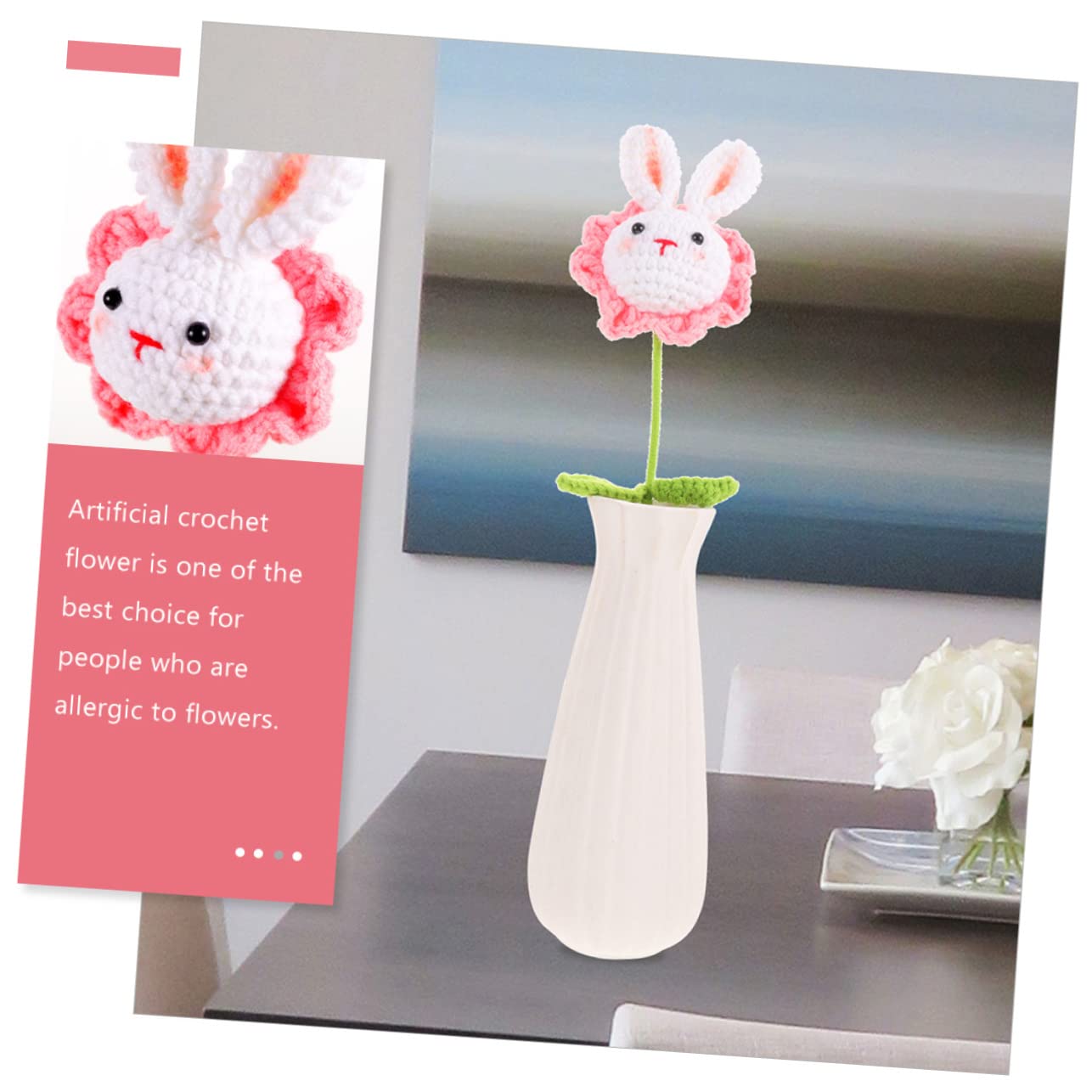 STOBAZA 6pezzi Bouquet All Uncinetto Con Decorazioni Per Compleanni Ed Festivi Mano Artificiali e