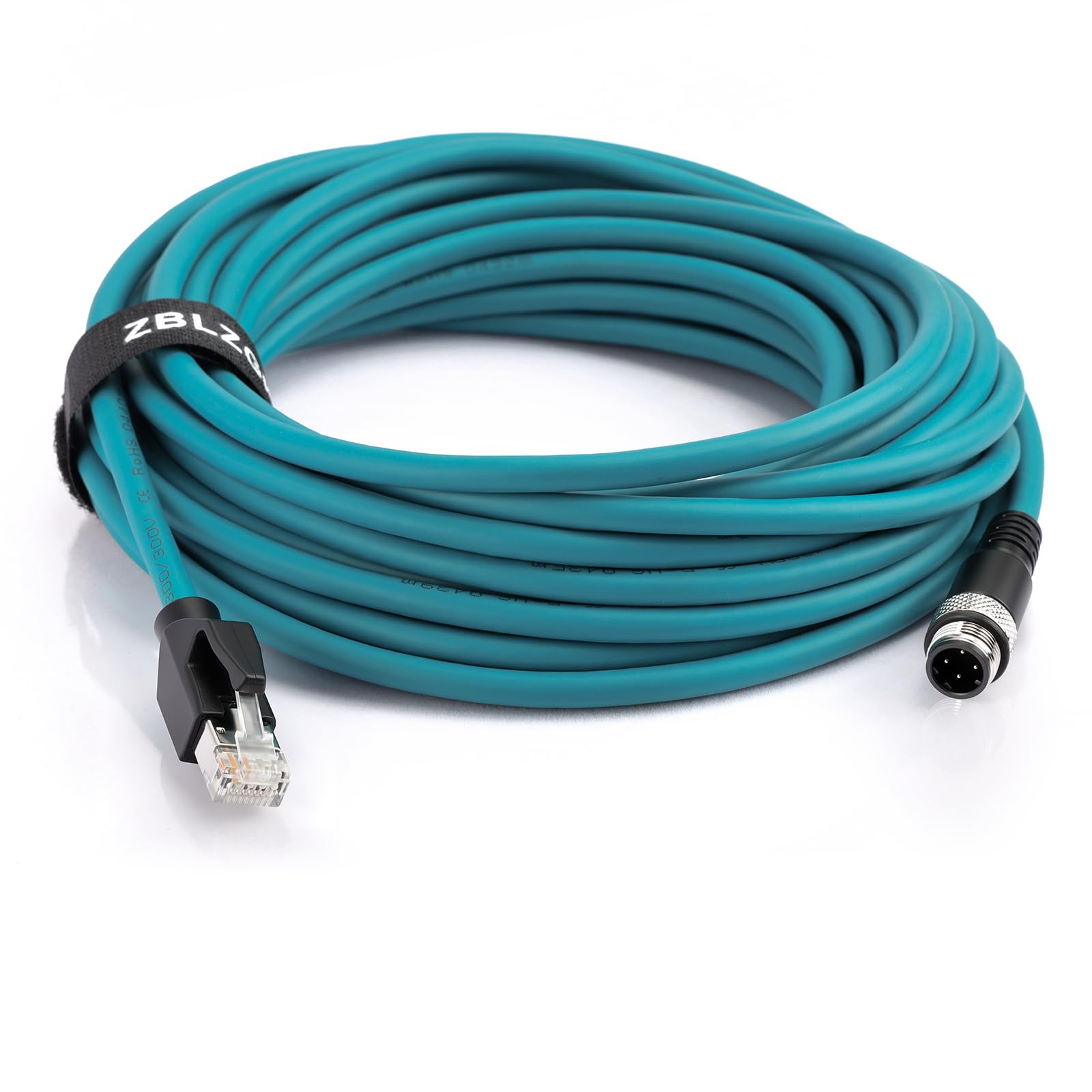 Cat5e Ethernet-Kabel, wasserdicht, M12, 4 Positionen, D-kodierter Stecker auf RJ45, industrielle Feldverdrahtung, Sensorkamera, 10 m