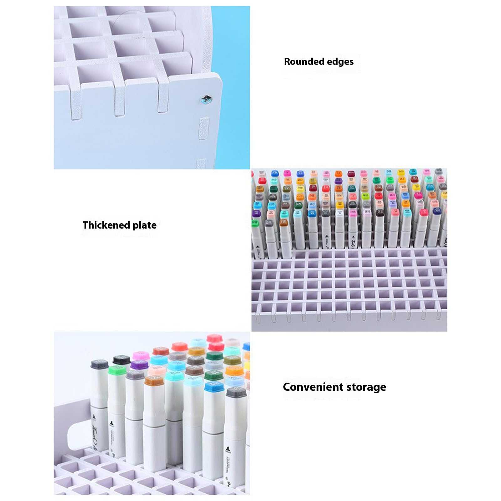 204 Slot Art Marker Organizers PVC Marker Stand Desktop Aufbewahrungsregal für Art Brush Pen Buntstift Aufbewahrungsregal