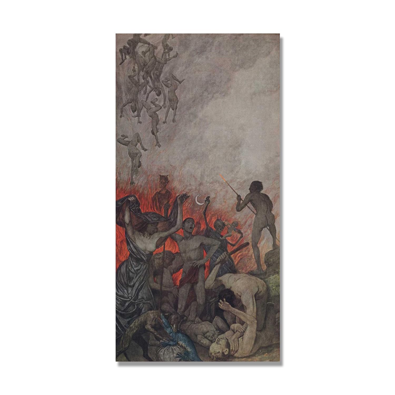 NHLDZYH Hans Thoma Style Canvas Wall Art - (The Helln), German Romantic Realism Painting with Symbolic Nature, Rustic Country Home Decor. 60x120cm-23.7x47.3in. Only Canvas