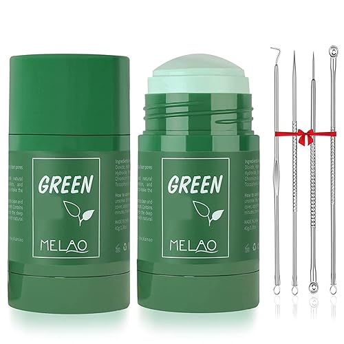 Paquete de 2 mascarillas faciales de arcilla purificadora de té verde máscara limpiadora de té verde removedor de puntos negros hidrata la cara