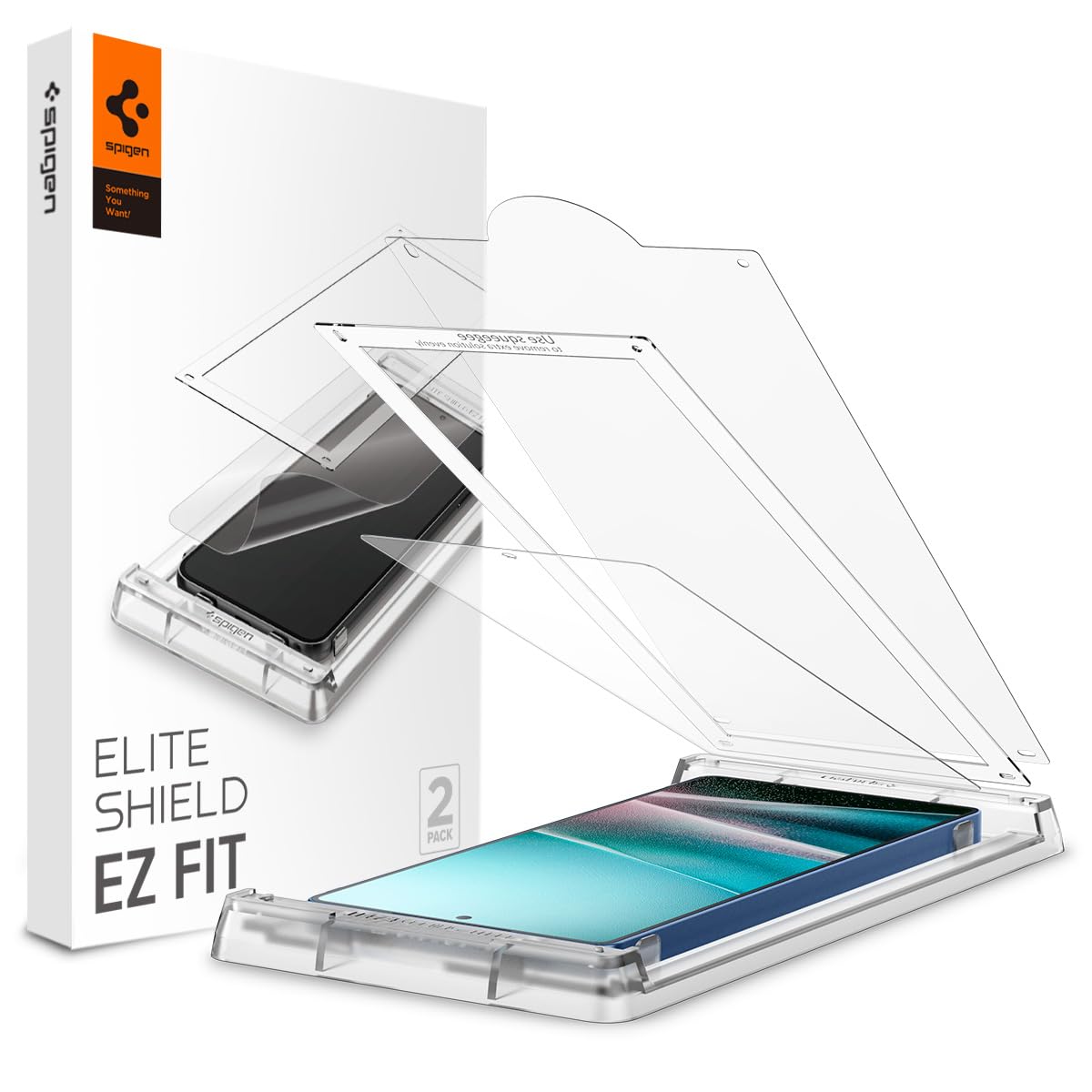 Spigen Eliteshield EZ Fit Schutzfolie kompatibel mit Samsung Galaxy S25 Ultra, 2 Stück, Positionierhilfe für Installation, Anti-Kratzer, TPU-Folie