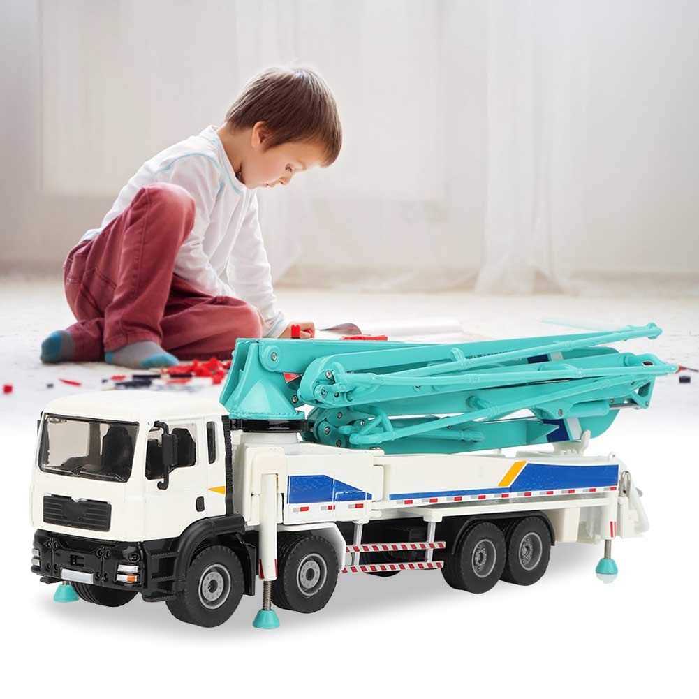 Pompa do betonu, model samochodu, inżynieryjna pompa do betonu ciężarowego, skala 1:55, stop 40 cm, realistyczny wystrój domu, dla chłopców i dzieci, urodzinowy