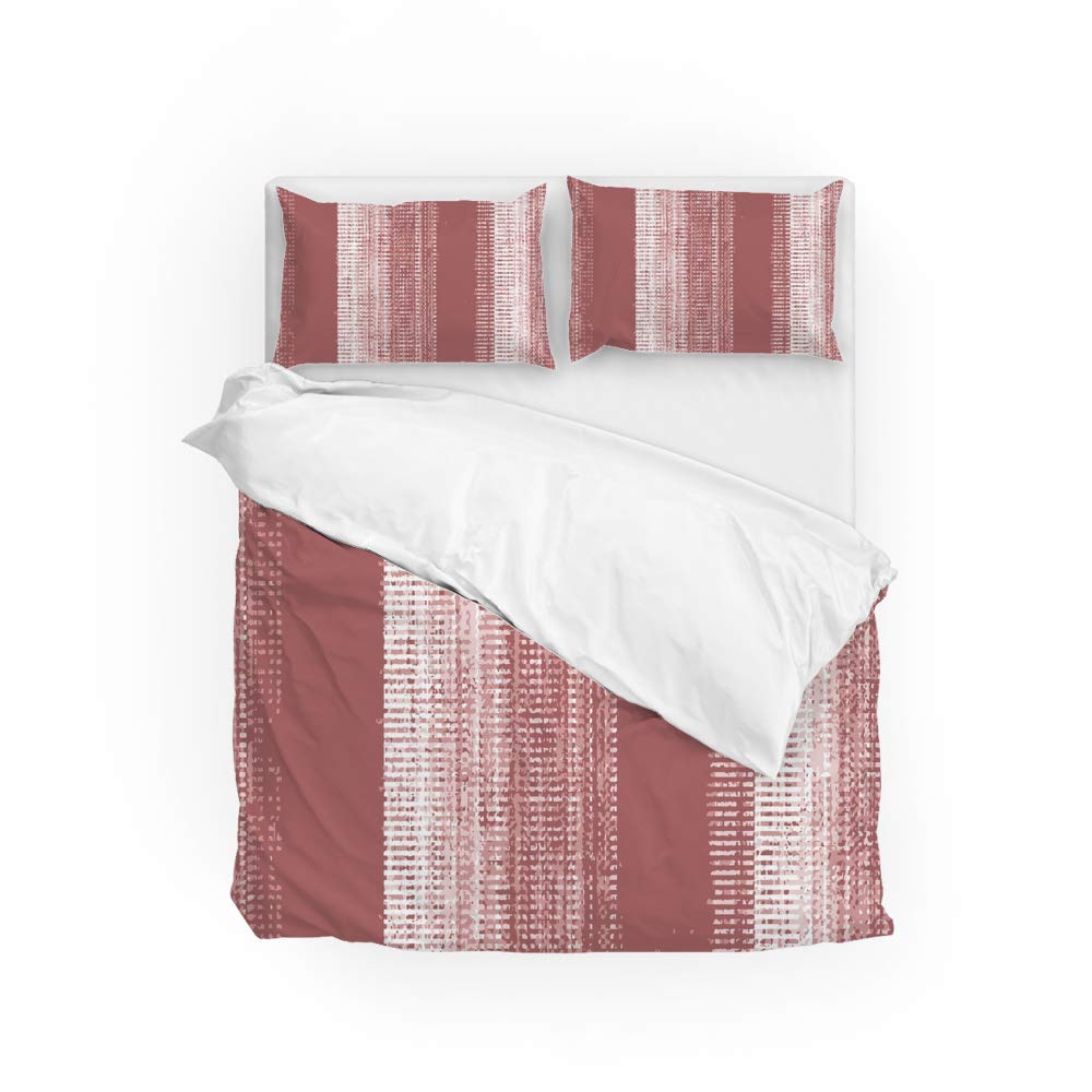 Parure de lit haut de gamme avec tissage à rayures, housse de couette durable