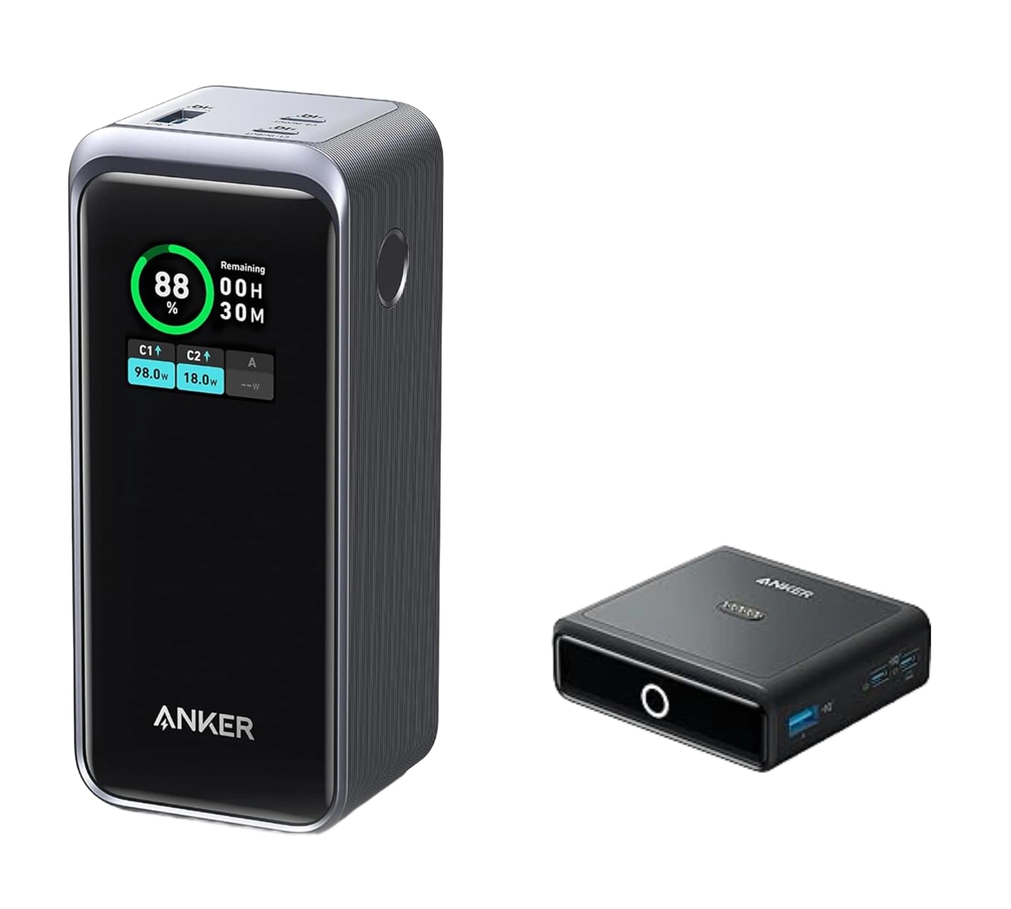 Anker Bundle Prime Batterie Externe 20000mAh 200W 3 Ports + Station de Charge 100W 4 Ports, Affichage Numérique Intelligent, Ensemble Complet, pour iPhone 17 16, MacBook Pro/Air, Samsung Galaxy, AirPo