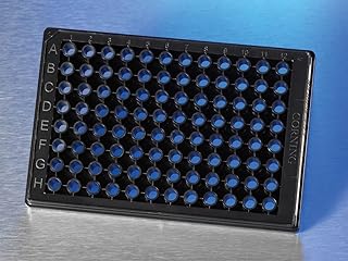 Corning 4580 Cyclic Olefin Copolymer 96 Well Half High Content Imaging Glass Bottom Microplate with Lid (Case of 10)