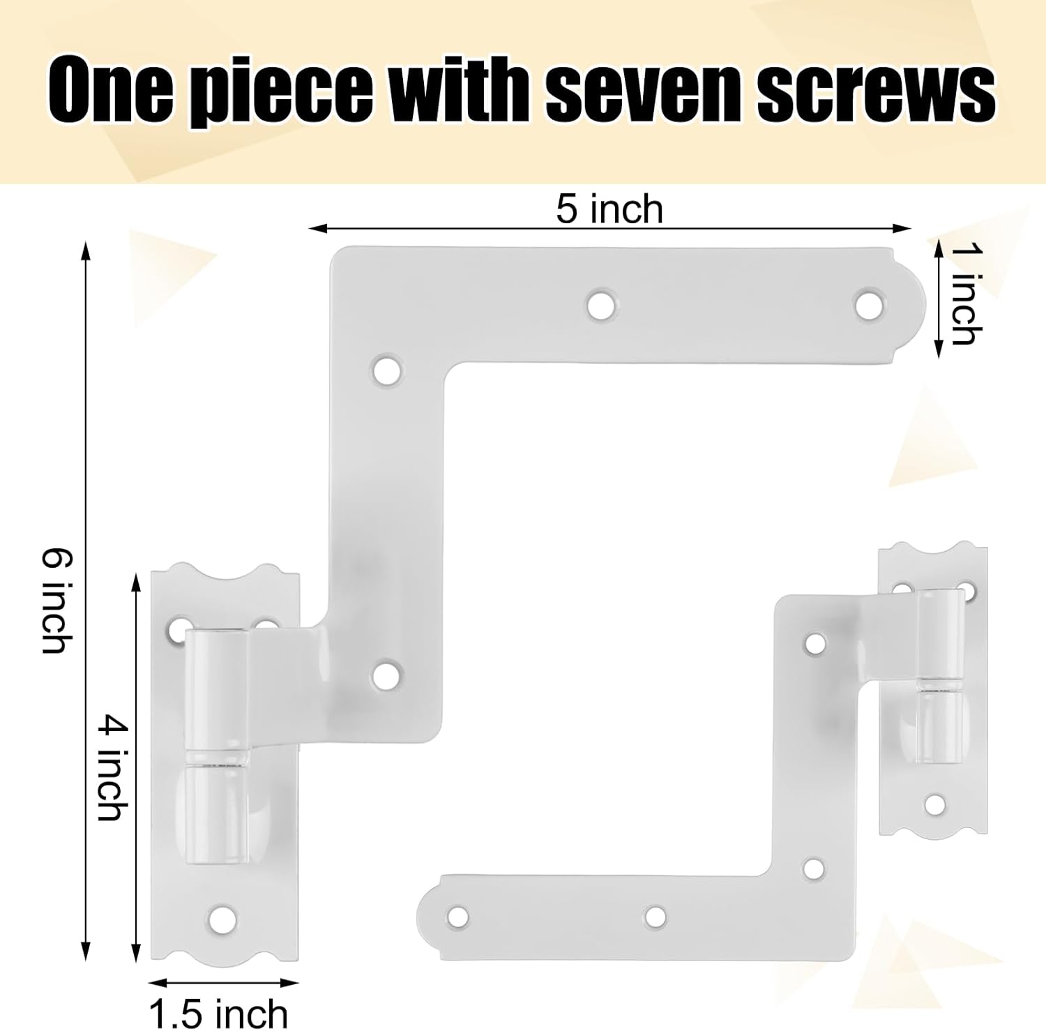Moxweyeni 8 Pack (4 Pair) Steel Blind Shutter Hinge 1-1/16" Black Wrought Iron Shutter Lift Off Pintle Reversible Hinges for Heavy Duty Wood Frame, Brick, Doors, Window(White)