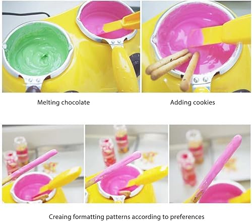 Miniatura 4 de Juego de máquina eléctrica para fundir fondue de chocolate, con plástico de acero inoxidable rosa, para hacer chocolate, para el hogar, para hacer