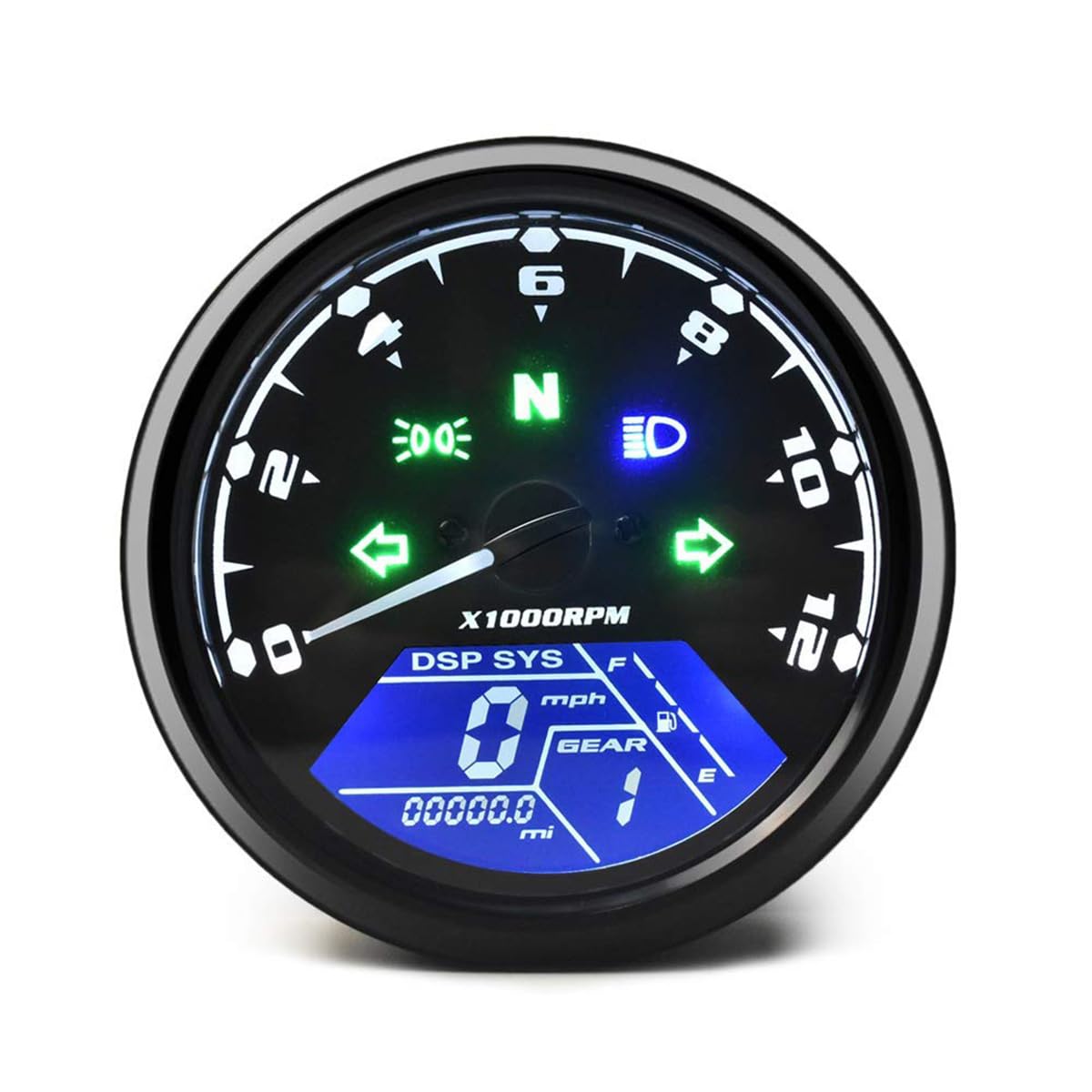 Contachilometri universale per moto Contachilometri digitale LCD Contagiri con luce notturna adatta per la moto 12V più popolare