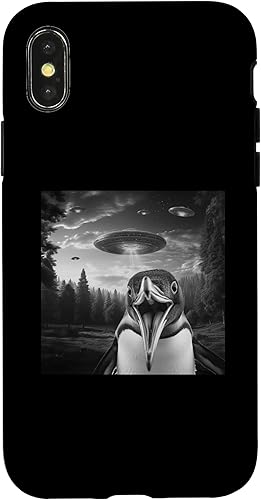 Miniatura 4 de iPhone 1212 Pro Alien UFO Selfie Penguin Spaceship Weirdcore Funny Case