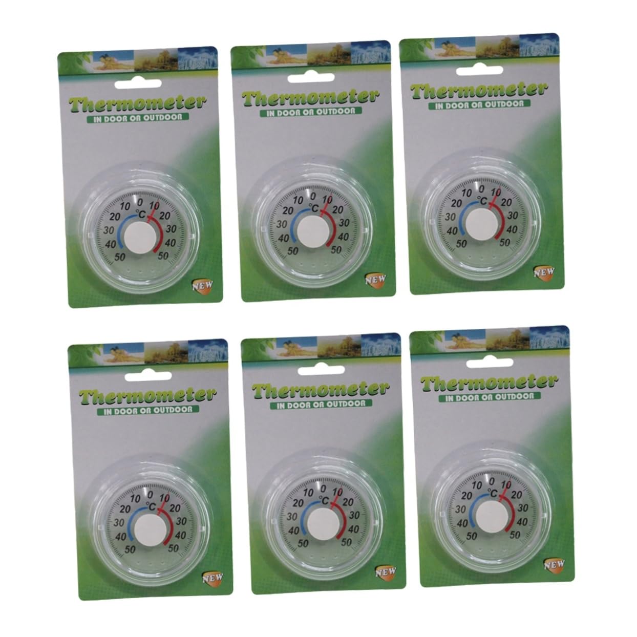 6 Pcs Garden Thermometer Window Thermometer Temperature Gauge Pool Wooden Thermometer Vertical Thermometer Water Suction Cup Outdoor Thermometer Indoor Thermometer Wall Monitor