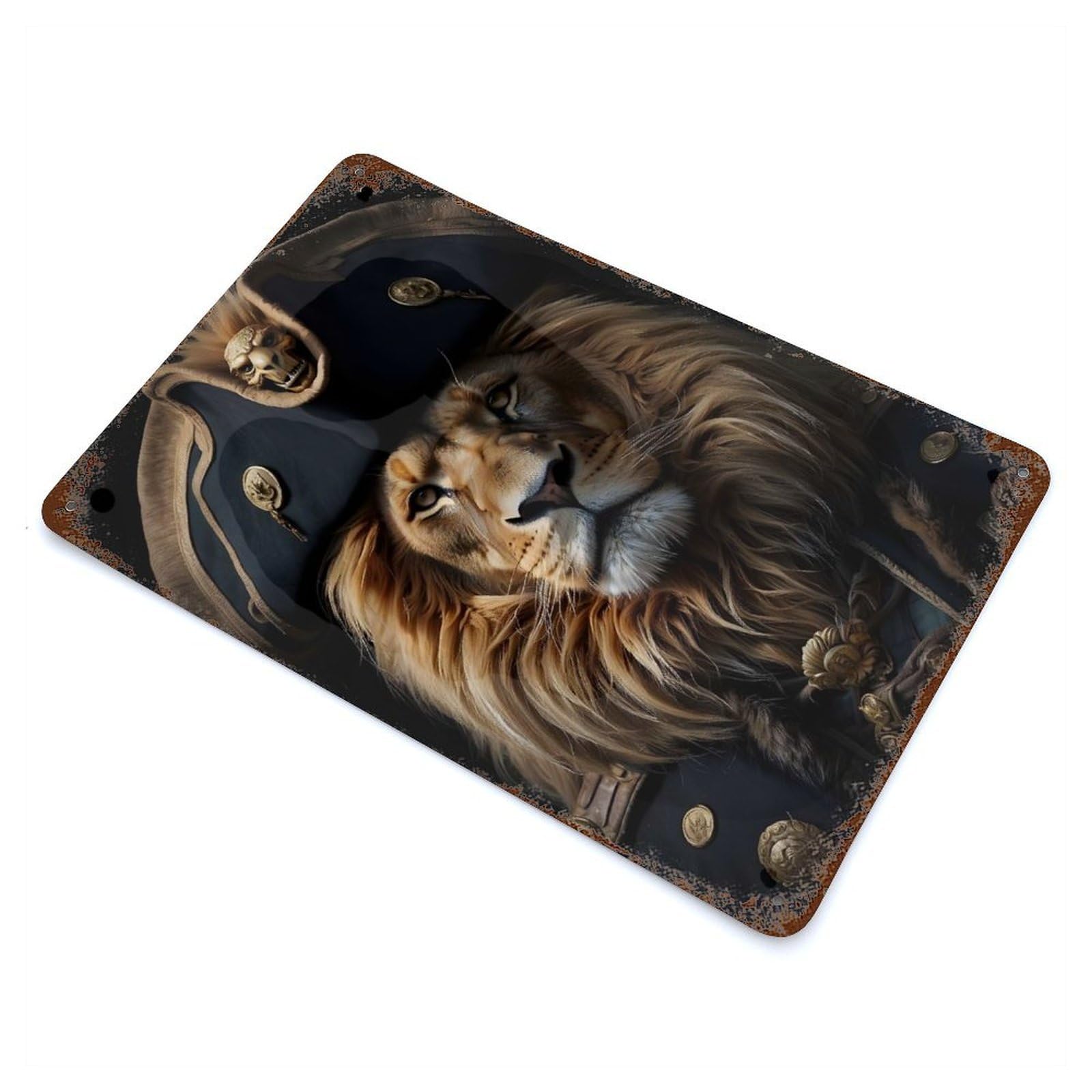 Lion Pirates Funny Retro Metal Sign 11.8"x7.9", for Garage, Bar And Workshop Decor, Shabby Chic Decor