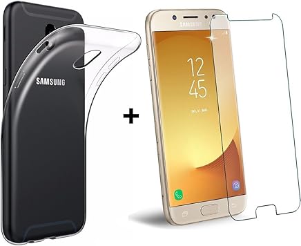 PLANETMOVIL? Compatible con Samsung Galaxy J3 2017 j330 Pack DE PROTECCI?N Funda Transparente + Cristal de Vidrio Templado PLANETMOVIL? Compatible con Samsung Galaxy J3 2017 j330 Pack DE PROTECCI?N Funda Transparente + Cristal de Vidrio Templado
