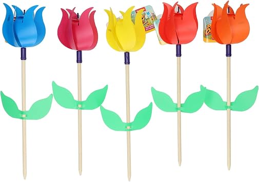 Toi-Toys wooden windmill tulip colorful garden toy decoration