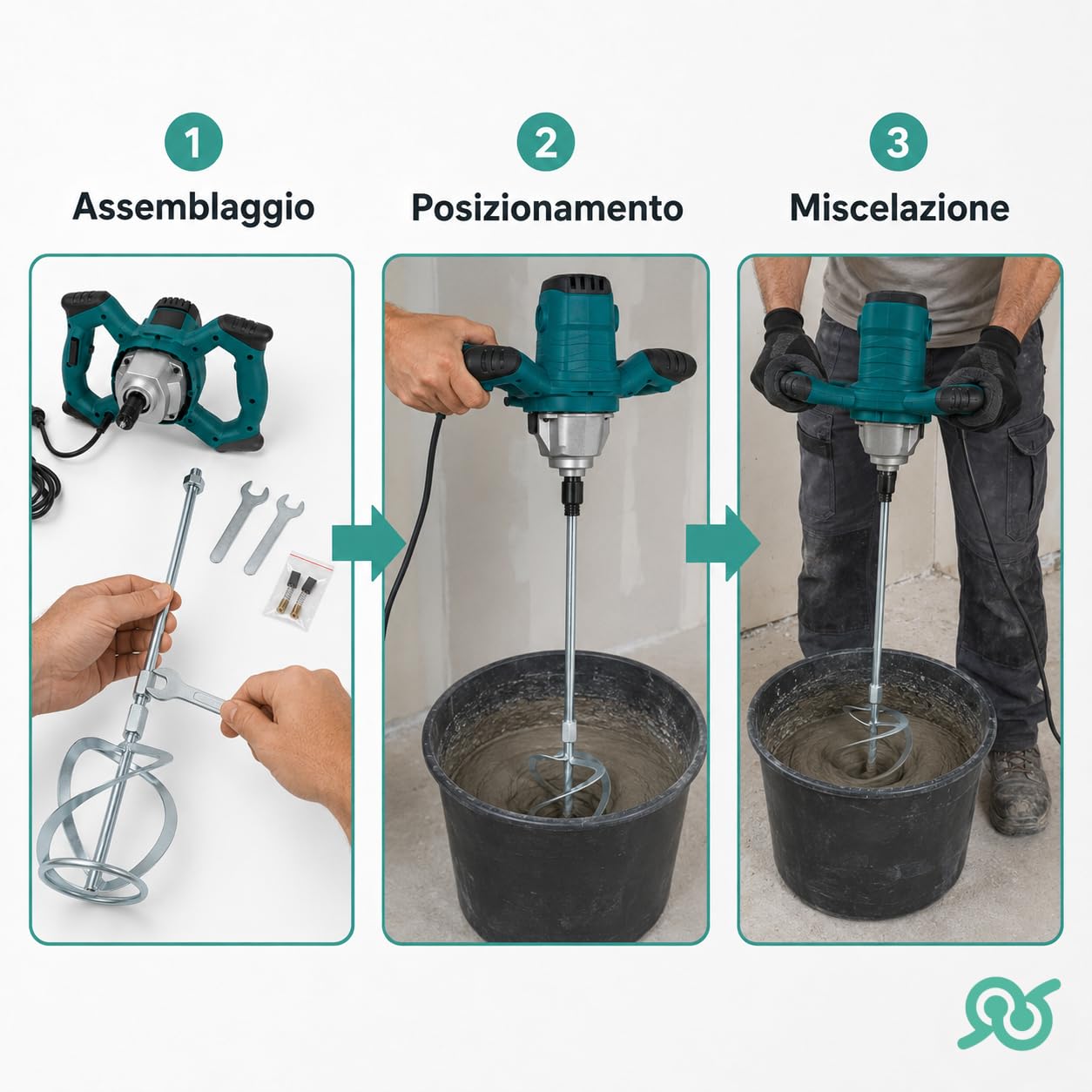 TEMPO DI SALDI Miscelatore Elettrico 2200W Max circa 80 cm - Malta e Colla