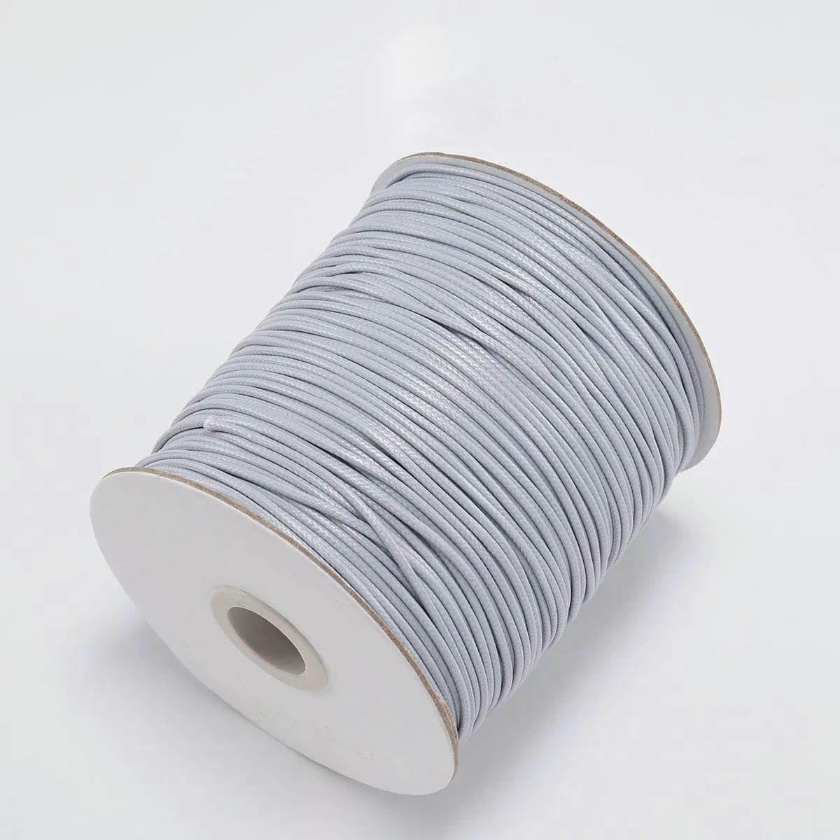 10m/lot Korean Waxed Cotton Cord Waxed Thread Cord String Strap Necklace Rope Bead For Bracelet For Jewelry Making Findings-Gray-1.0mm (10Meters)