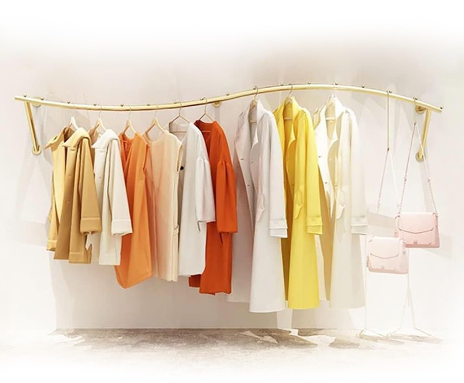 Scaffale di esposizione della parete 120cm moderno industriale negozio di abbigliamento apparecchio boutique abbigliamento vetrina vendita al dettaglio attrezzature per negozi di moda