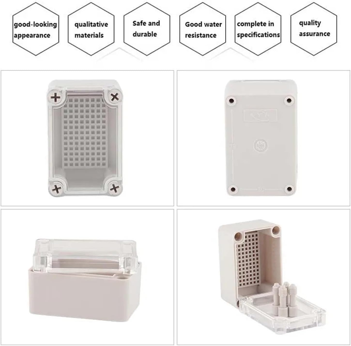 ジャンクションボックス 透明カバー ABS プラスチック ジャンクションボックス エンクロージャ 電子水タンクメーターボックス 電源