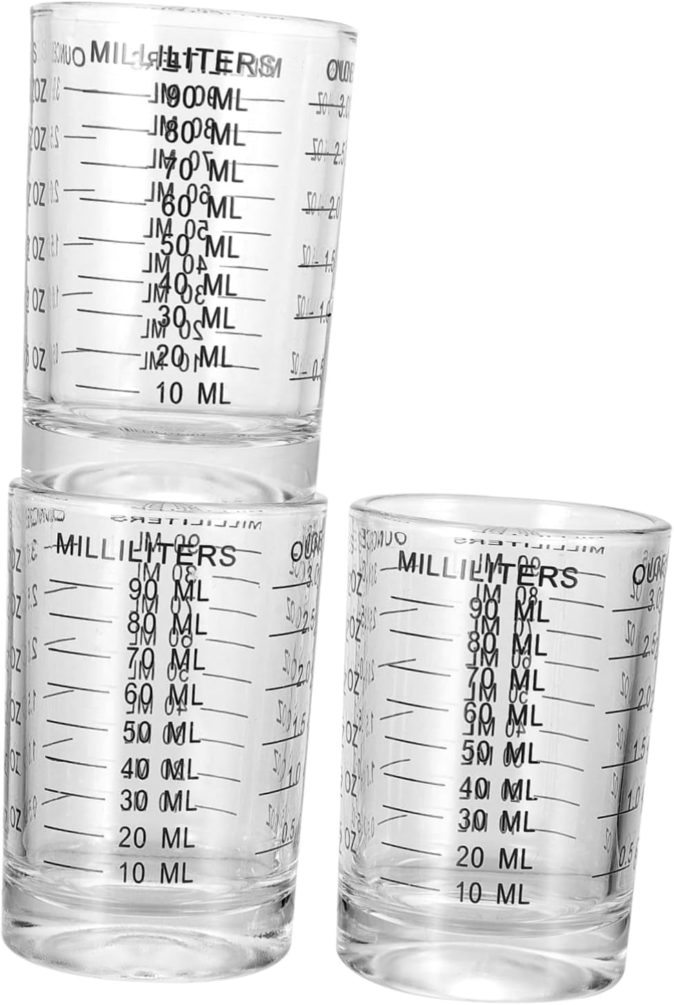 Zerodeko 3pcs Transparent Glass Measuring Cups Scale Practical Measuring Jug for Accurate Coffee and Measurement Lightweight and Easy to Clean Kitchen Baking Tools