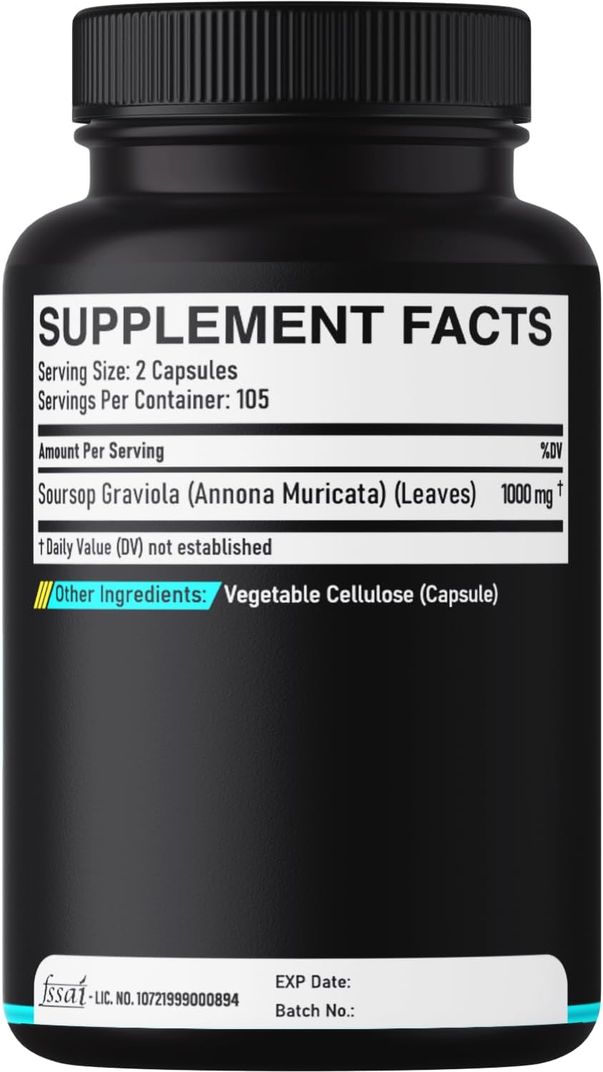 Soursop Graviola Leaves Capsules - Soursop Fruit Advanced - 210 Counts for 105 Servings - Image 2