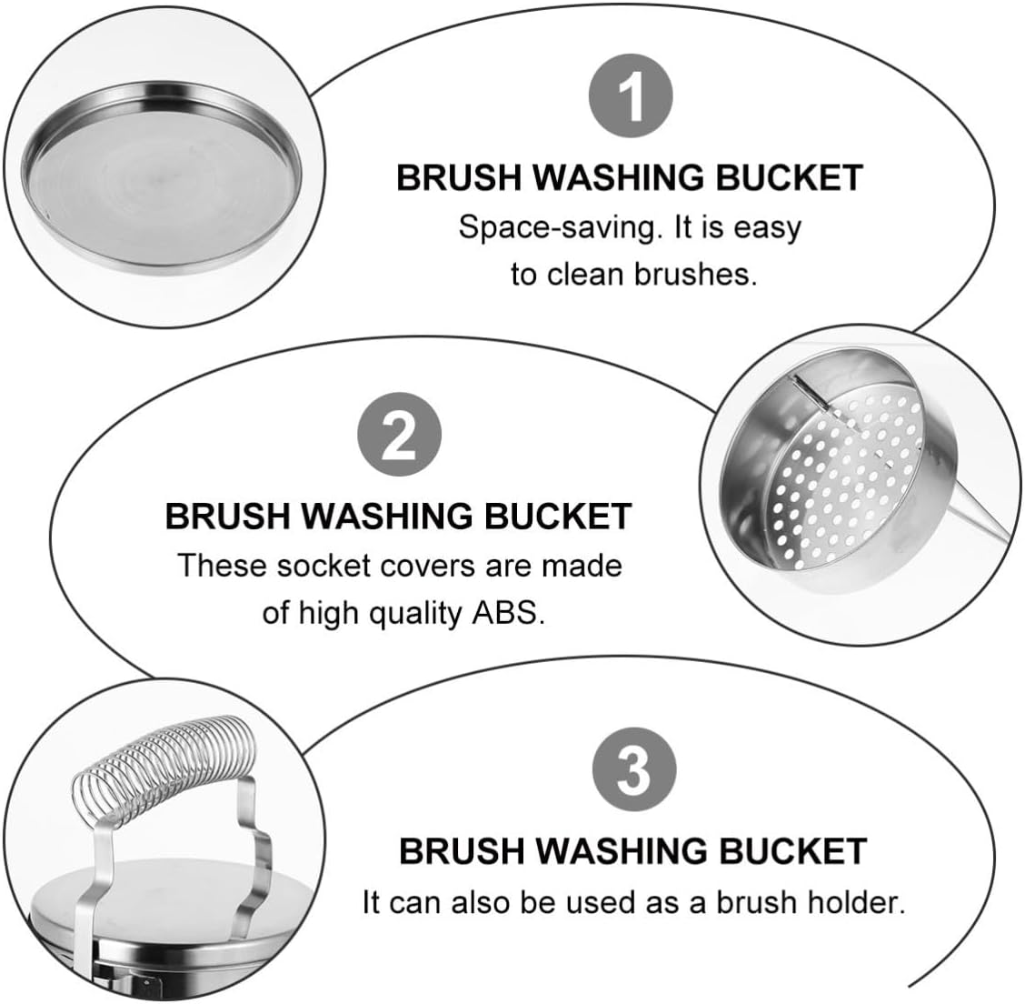 Brush Cleaner Bucket and Stainless Steel for Artists Students
