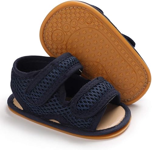 RVROVIC Sandalias de primera calidad para bebés, niños y niñas, suela de goma antideslizante suave, zapatos de verano al aire libre para niños