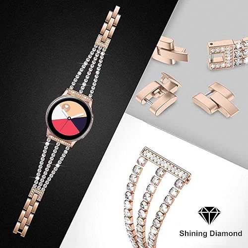 Miniatura 2 de DEALELE Correas compatibles con Samsung Galaxy Watch 66 Classic  55 Pro  44 Classic  3 1.614 in  Active 2, correa de repuesto de metal de acero