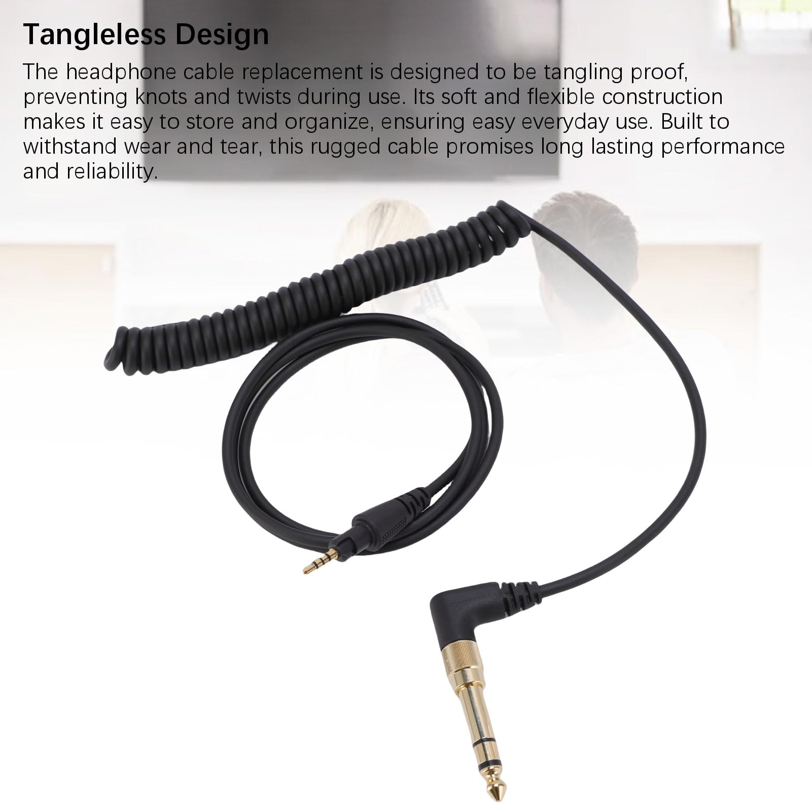 ciciglow Cavo di Estensione Audio Aux Jack, Cavo per Cuffie per Core a Filo OFC, Auricolare Adatta per DJ HDJ-CUE1BT HDJ-X5 HDJ-X7 HDJ-S7 Adattatore da 6,35 Mm