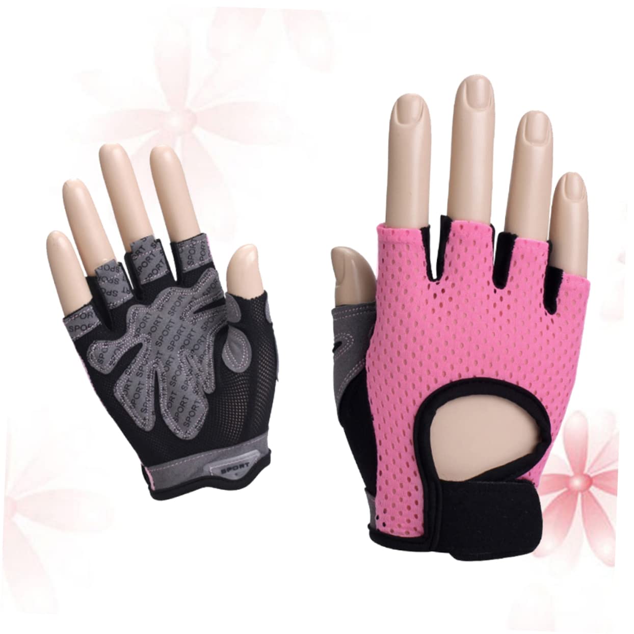 VANZACK 3pezzi Guanti Da Allenamento Donna Guanti Mezze Antiscivolo Per Sollevamento Pesi Palmare Per Fitness Per Esercizi Palestra Rosa Taglia s