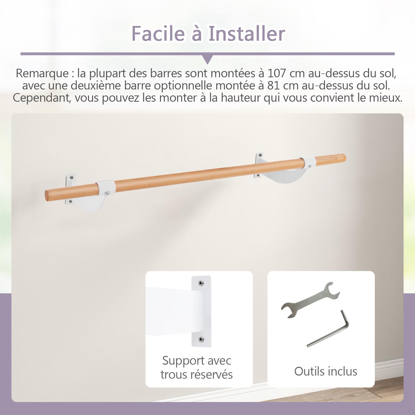 Barre de ballet mobile Pina - 5m - Synergies Vector