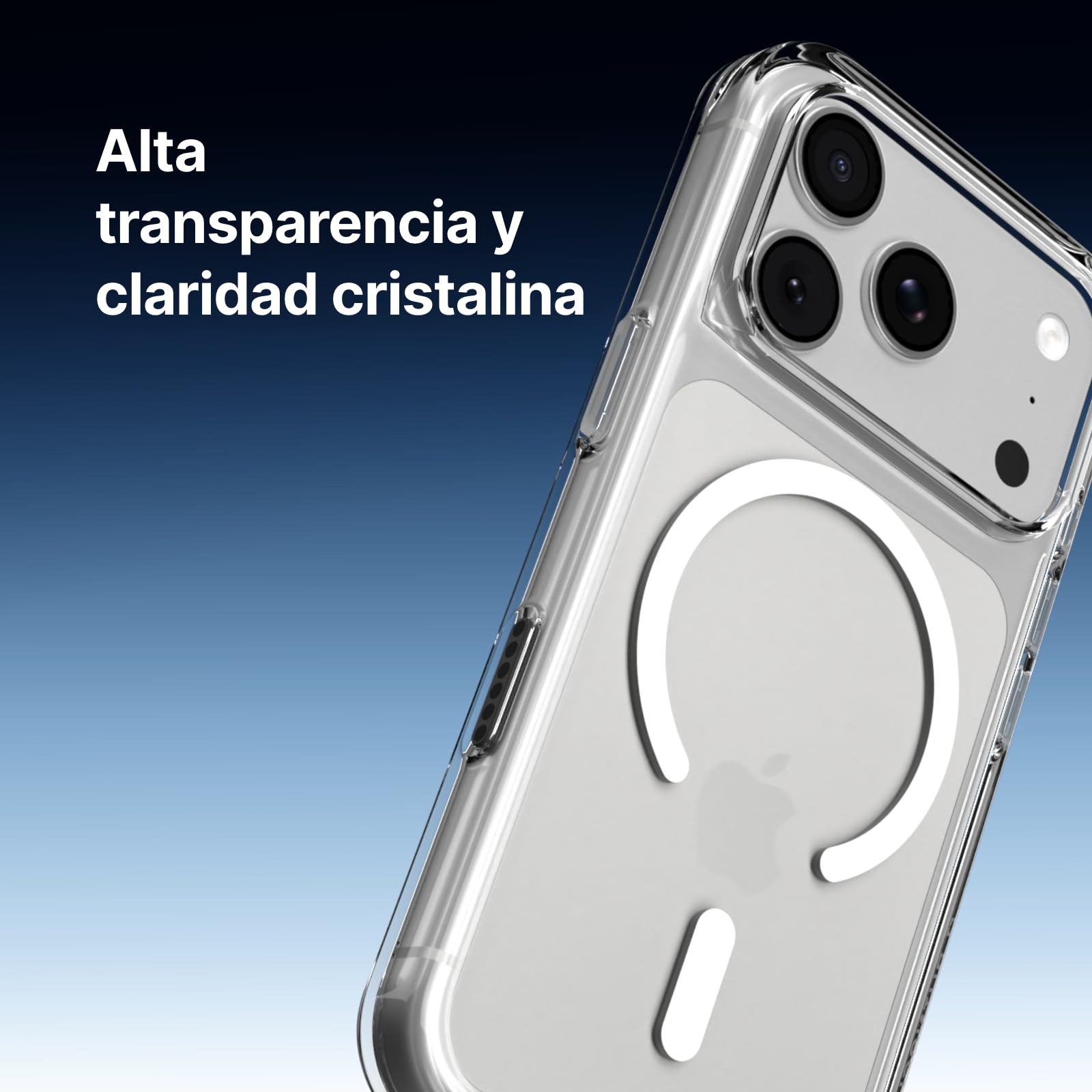 RhinoShield Funda Clear Apta para MagSafe e iPhone 17 Pro MAX | Fuerza magnética superior, tecnología antiamarilleamiento, alta claridad, resistente a golpes y grado militar.