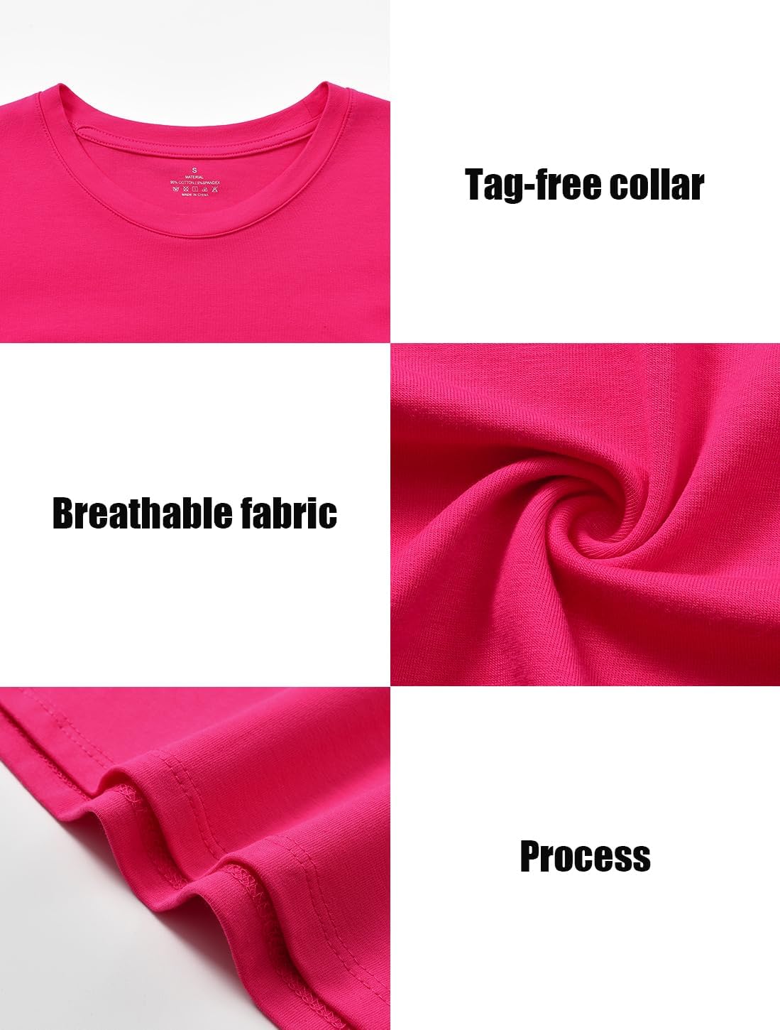 Cosy Pyro Cotton Long Sleeve T Shirt for Women Crew Neck Classic-Fit Workout Shirts Soft Solid Basic Tee - Image 6