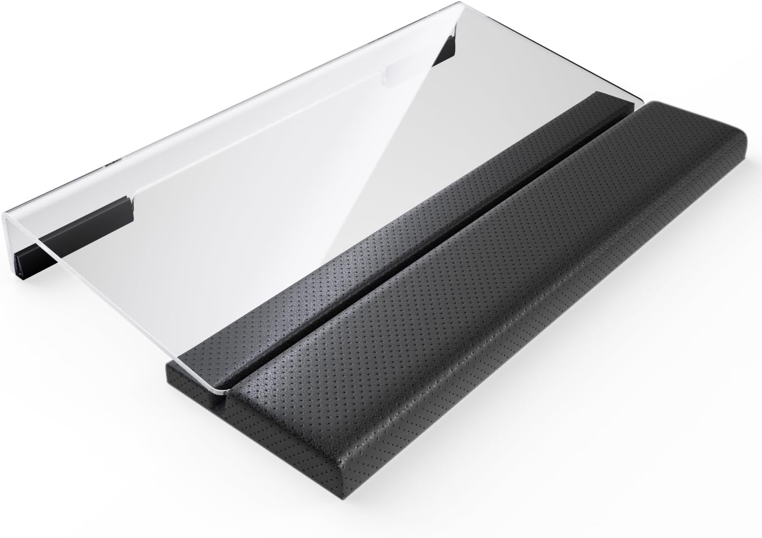 Yikola Acrylic Tilted Keyboard Holder - 3-Level Height Adjustment Keyboard Riser with Wrist Rest for Easy Ergonomic Typing & Working, Office & Home