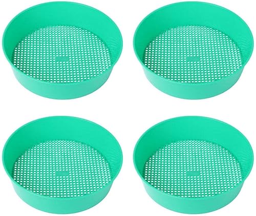 Tamiz de arena 4pcs tamiz de suelo tamiz de jardín Tamiz de jardín Sartén tamiz de suelo Sartén de plástico Jardín Jardín Riddle Sieve