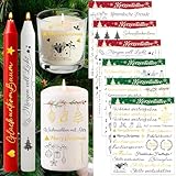 Acevegue Weihnachten Kerzentattoos 6 Bögen, Weihnachtsdeko Wasserschiebefolie Wassertransferdruck Folie Kerzen Tattoo, Rub on Sticker Kerzenaufkleber Kerzenfolie Silvester 2026