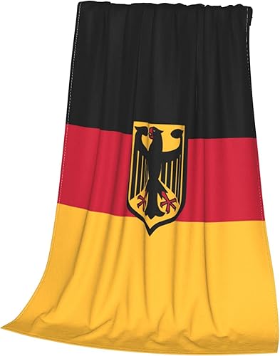Miniatura 3 de Manta de franela suave con bandera alemana, ligera, acogedora y cálida para sofá, cama, sala de estar, sofá, 60 x 50 pulgadas