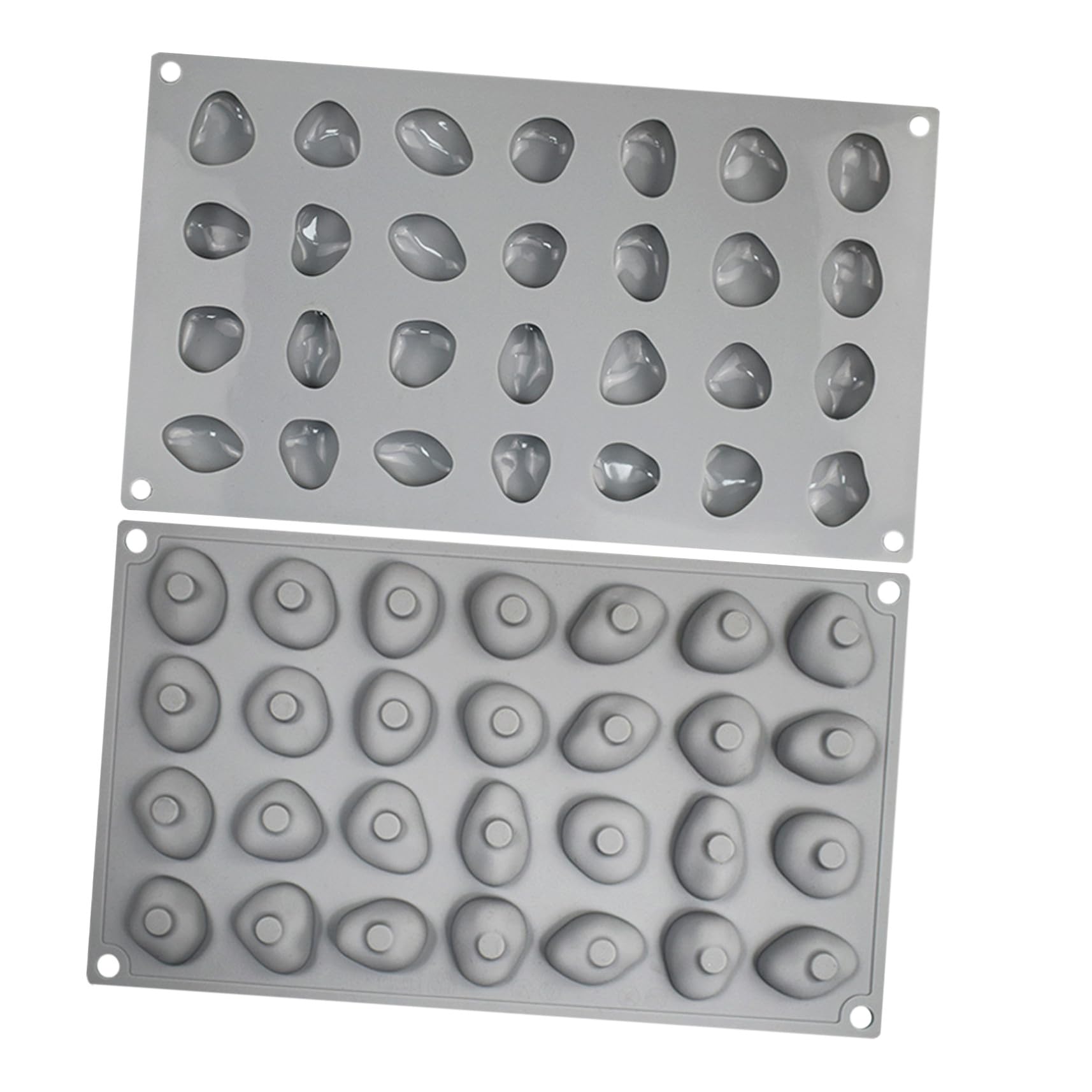 2pezzi Stampo in Silicone per Cioccolato Cavità Forme di Pietra Antiaderente per Mousse al Cioccolato Tartufi Biscotti e Dolci