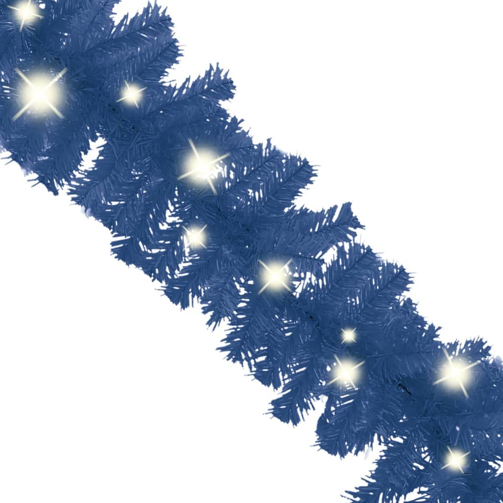 Weihnachtsgirlande mit LED 10 m Blau PVC mit 150 LEDs und USB-Anschluss für Fenster, Treppe, Wand, Tür, innen und außen, stromsparende Weihnachtsbeleuchtung für Advent, Garten und Terrasse