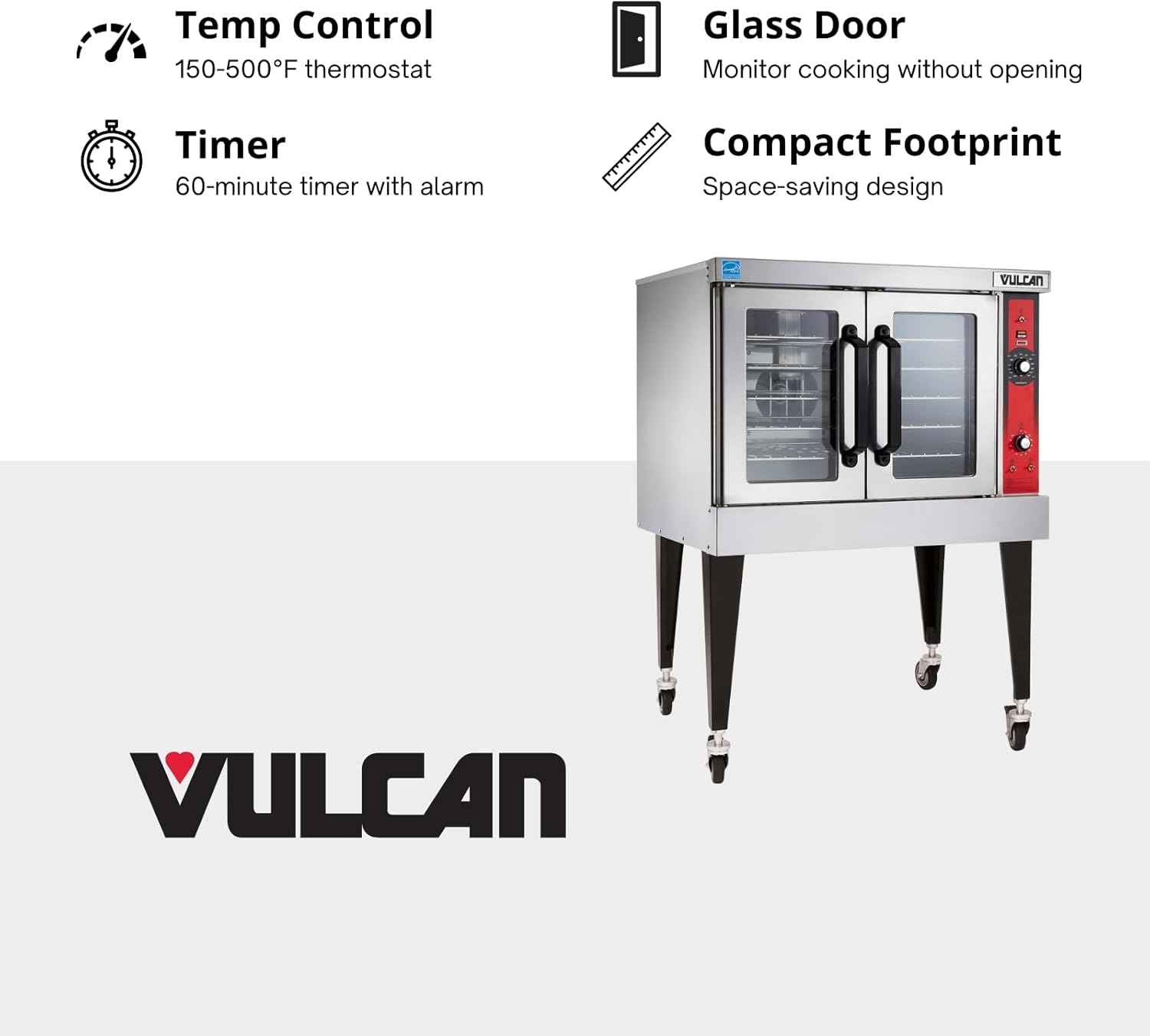 VULCAN VC4E Series - Full Size Electric Convection Ovens (Single Deck, 208V/60/1-3 Phase)