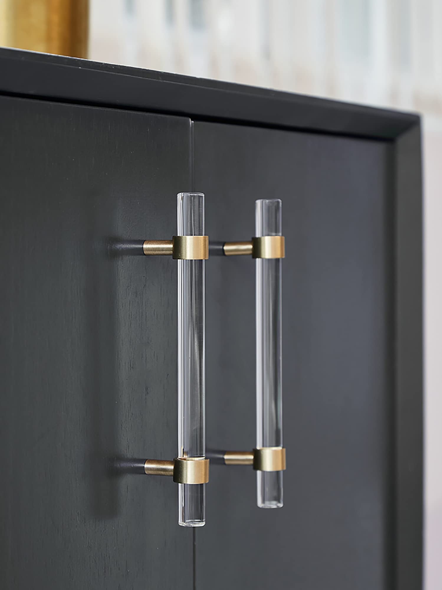 MANTARA A-0008-224 Acrylic Brass Strip Handle Modern Minimalist Cabinet Golden Transparent Drawer Wardrobe Furniture Light Luxury Door Handle (Pack of 1)-image-13