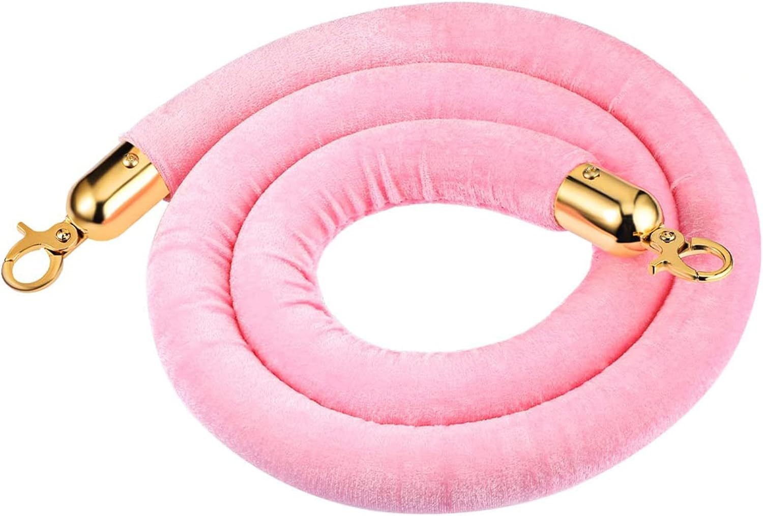 Barrière de corde en velours rose de 1,5 m avec attaches pour potelet dôme