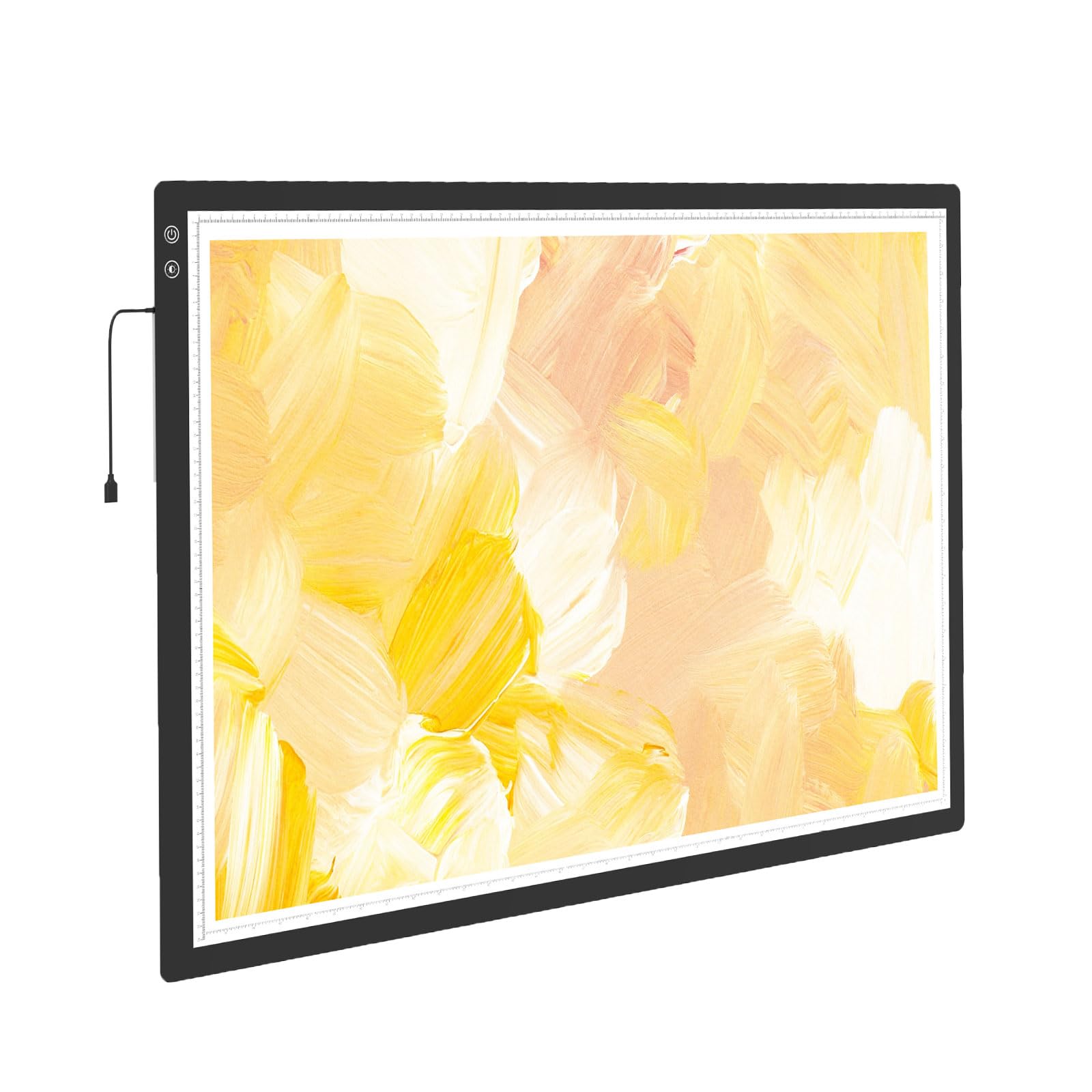 Rechargeable Artist A3/ A4/A2/ A5 Light Table, Ultra-Thin Portable Light Box 3-Color Modes 6 Levels Dimming, Drawing Board Backlight Led Light Panel for Sketching,Drawing,Tracing and Diamond Art