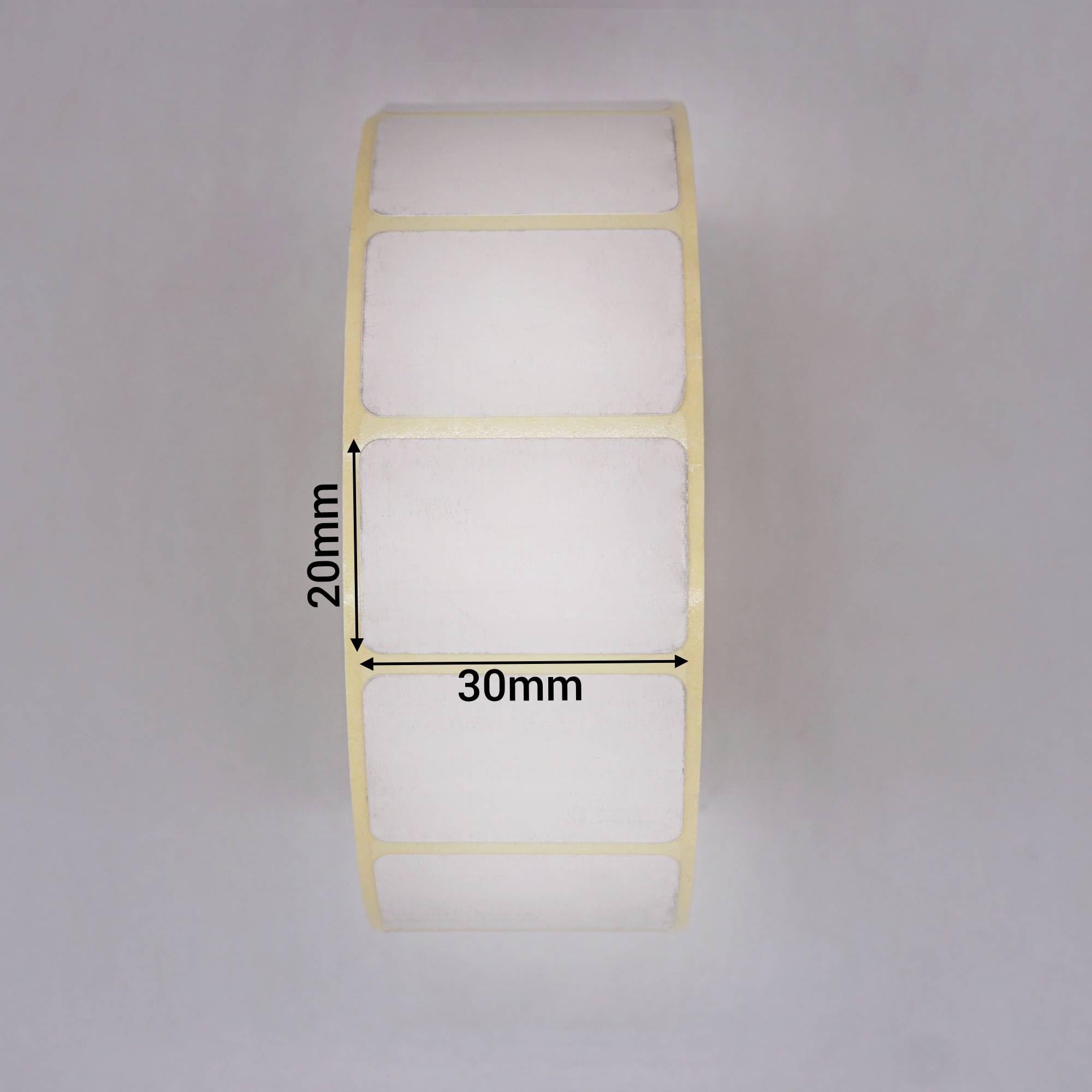 SKIR'CO Lot de 10 000 étiquettes thermiques directes 30 x 20 mm, autocollants thermiques rectangulaires pour imprimante thermique